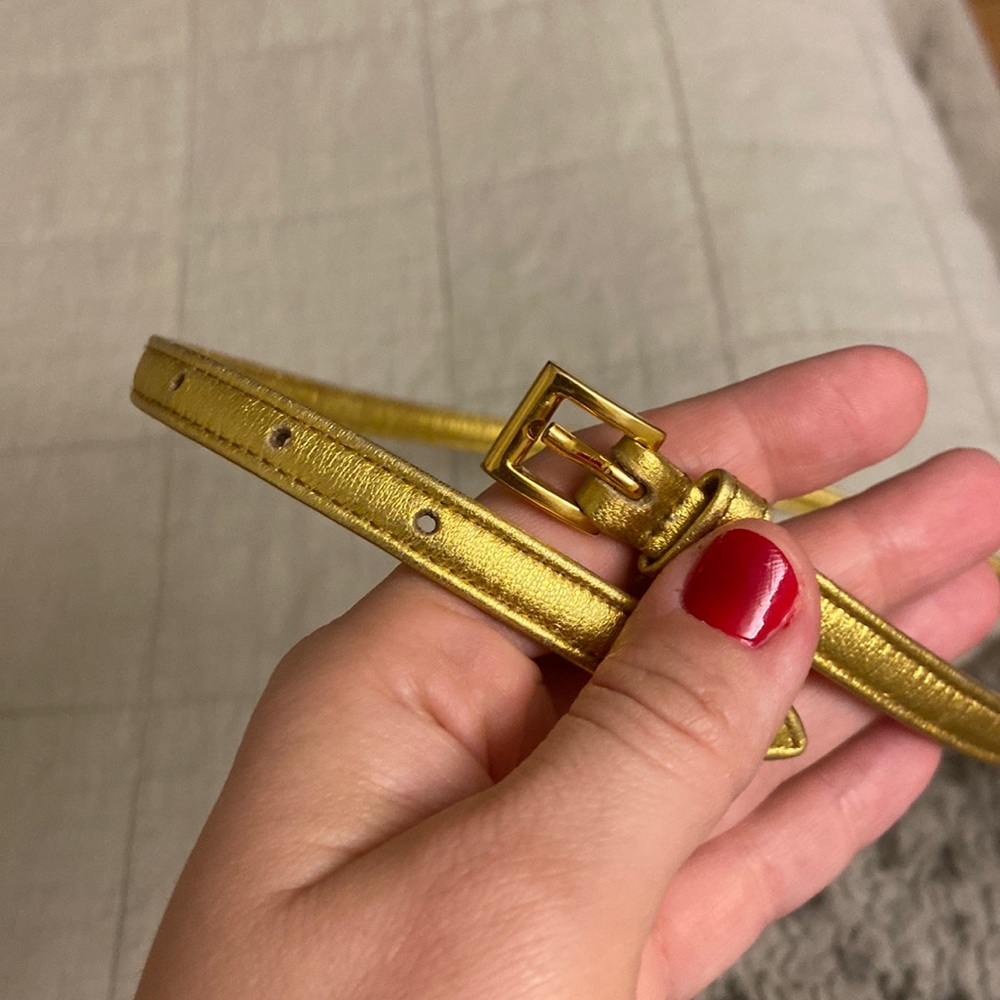 Prada Metallic Gold Thin Waist Belt